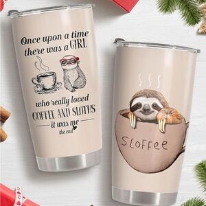 🆕 Sloth Coffee Tumbler - Cream